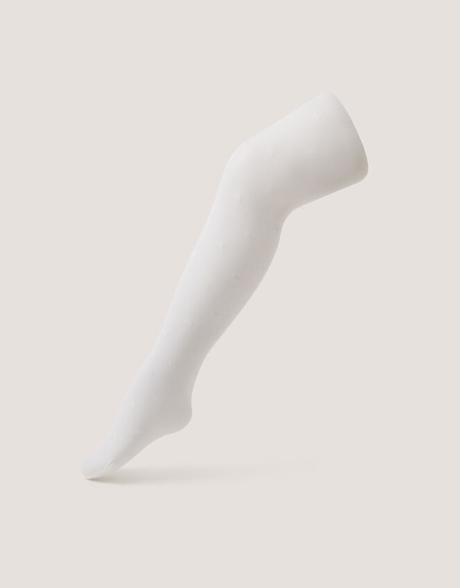 30 Denier Sheer Heart Tights, White (WHITE), large