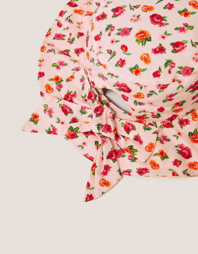 Floral Print Bow Bucket Hat, Multi (MULTI), large