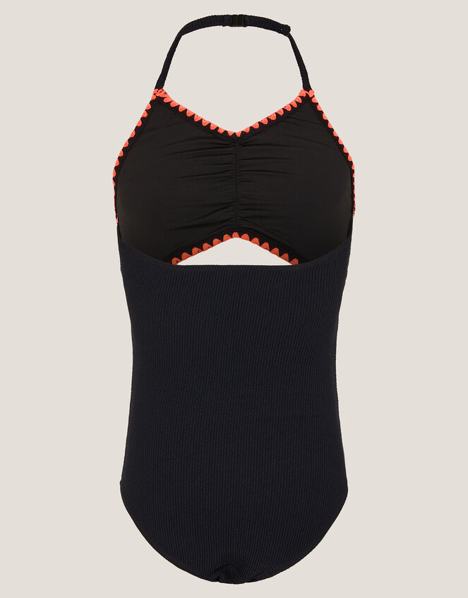 Halter Cut Out Swimsuit, Black (BLACK), large