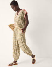 Elma Print Balloon Trousers, Green (KHAKI), large