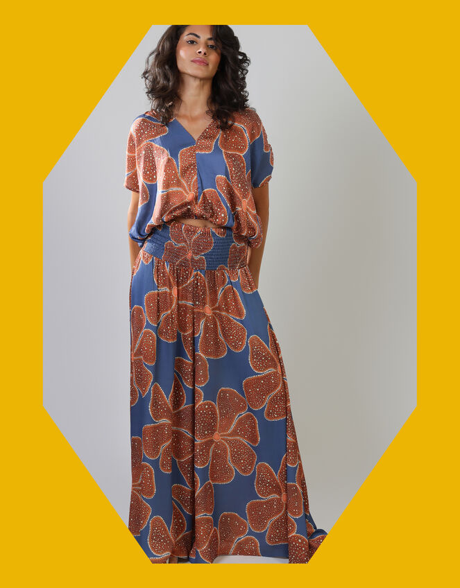 Traffic People Whispers Print Top, Blue (BLUE), large