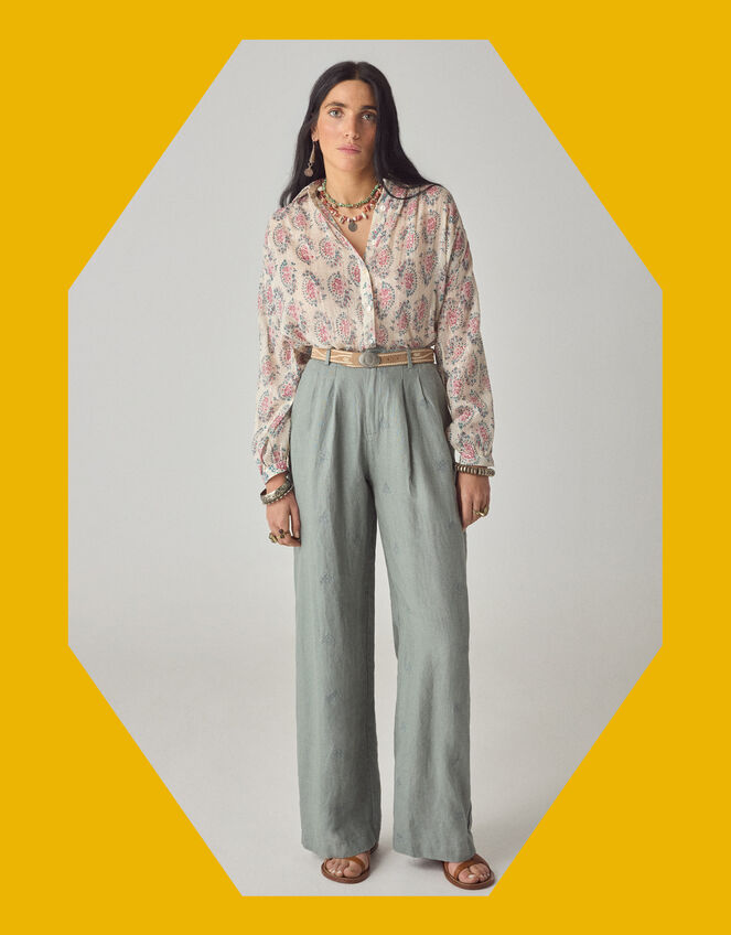 Maison Hotel Asha Embroidered Top, Pink (PINK), large