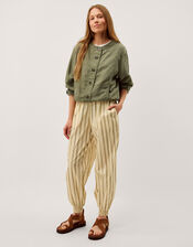 Colette Linen Blend Jacket, Green (KHAKI), large