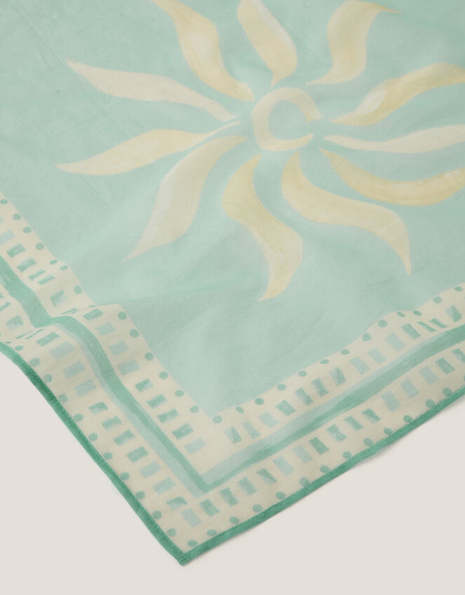 Sunnie Print Square Cotton Scarf, , large