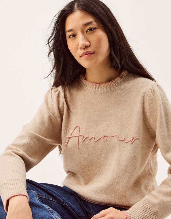 Ami Amour Sweater, Natural (NATURAL), large