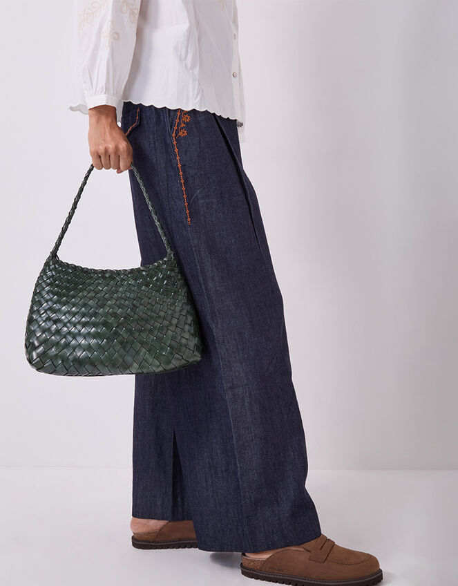East Selina Woven Leather Shoulder Bag, , large