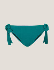 Mia Textured Tie Side Bikini Bottoms, Teal (TEAL), large