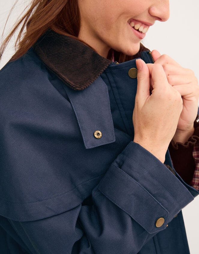 Carly Cape Barn Jacket, Blue (NAVY), large