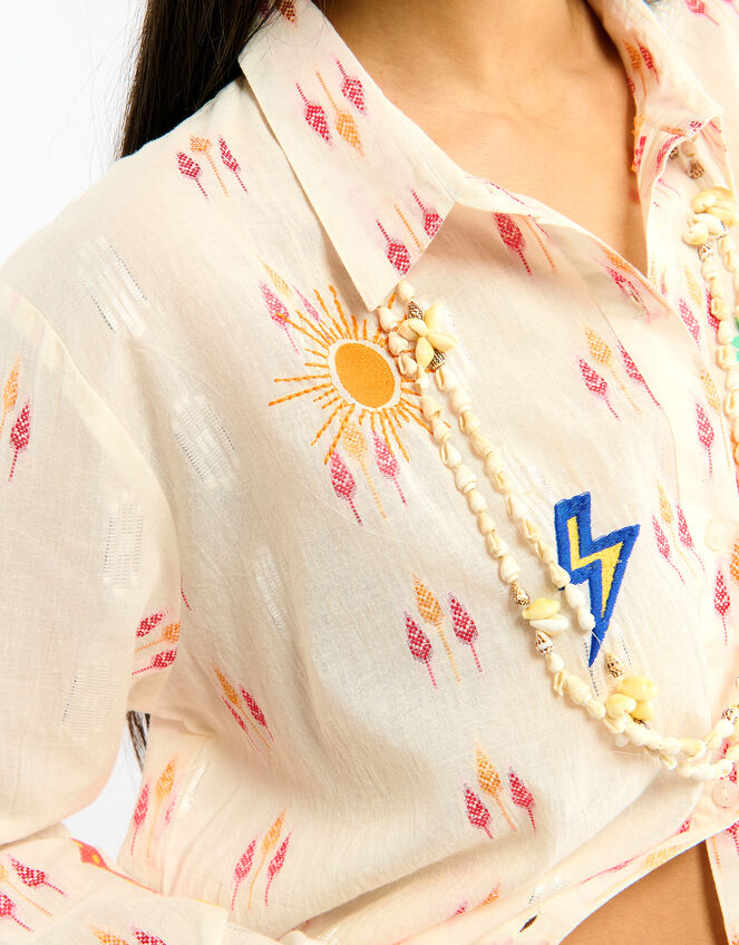 Wild Charlie Jacquard Shirt, White (WHITE), large