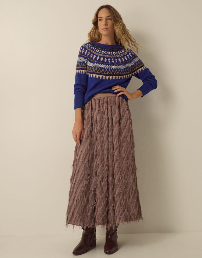 Fran Fair Isle Crew Neck Jumper, Blue (COBALT), large