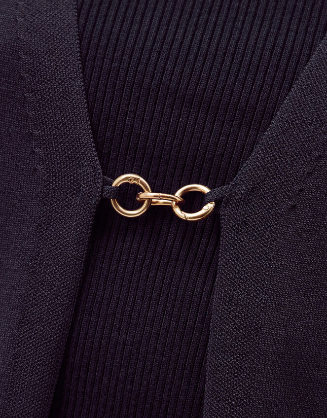 Leah Longline Cardigan, Blue (NAVY), large