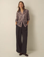 Seema Long Sleeve Sequin Shirt, Mink (MINK), large