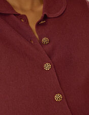 Kay Collar Cardigan, Brown (COGNAC), large