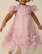 Baby Remi Rose Appliqu&eacute; Glitter Party Dress, Pink (PINK), large