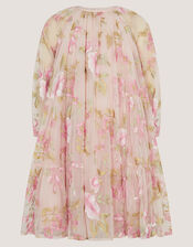 Azalea Floral Embroidered Long Sleeve Dress, Pink (PINK), large