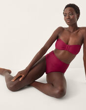 Mia High Waist Bikini Bottom, Red (BURGUNDY), large