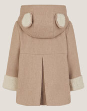 Baby Bunny Hooded Coat, Camel (OATMEAL), large