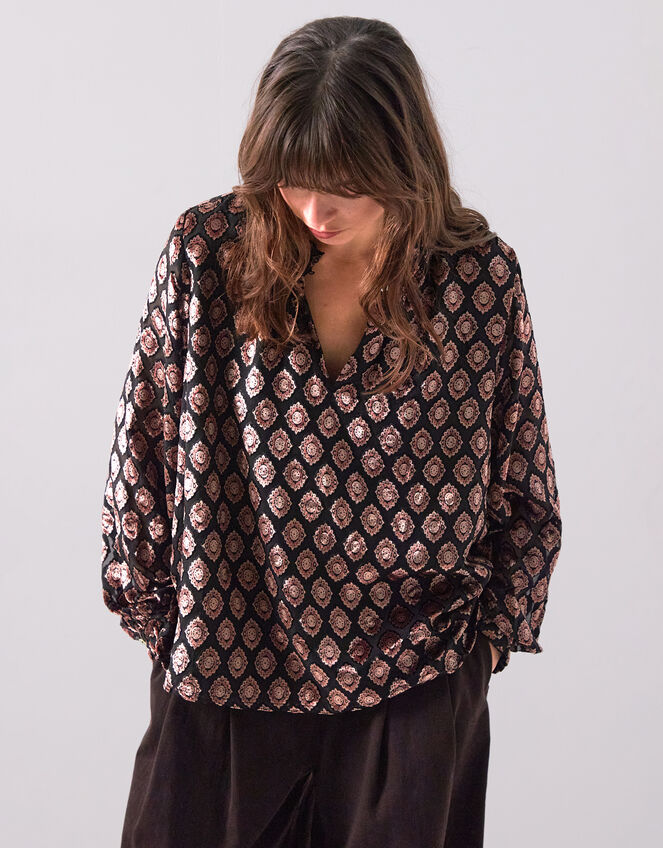 East Pheba Print Blouse, Black (BLACK), large