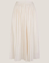 Bethany Crinkle Midi Skirt, Cream (CREAM), large