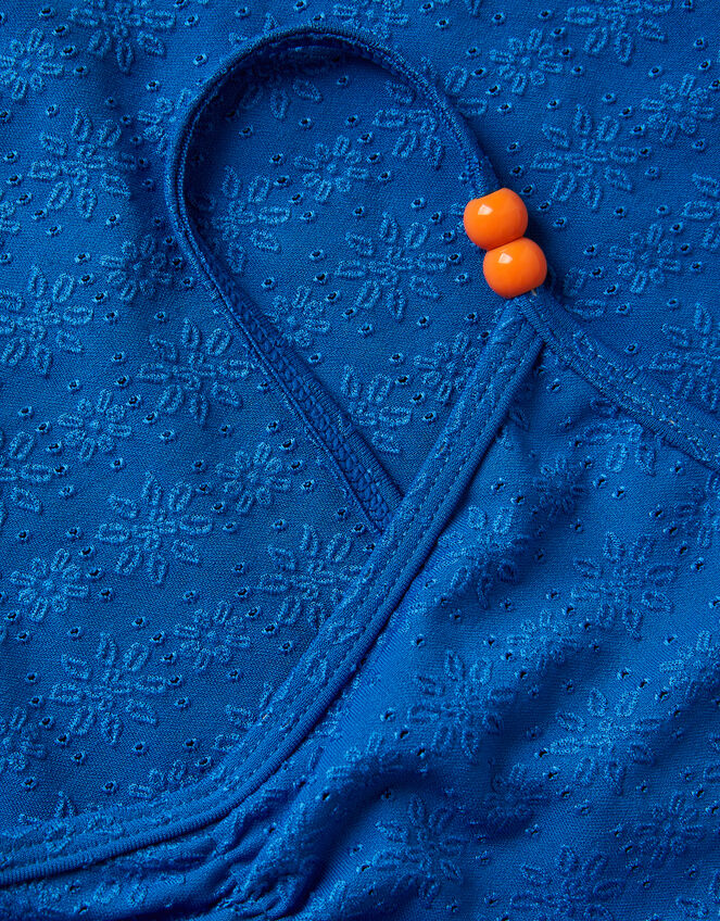 Broderie Cut Out Swimsuit, Blue (BLUE), large