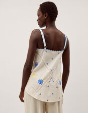 Sophie Sleeveless Embroidered Top, Ivory (IVORY), large