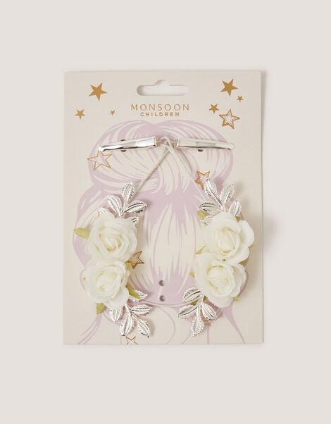 Bridesmaid Flower Garland Hair Clip, , large