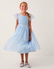 Dani Beaded Belt Party Dress, Blue (BLUE), large