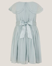 Ava Cape Sleeve Chiffon Bridesmaid Dress, Green (SAGE), large