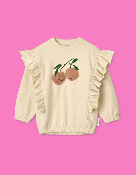 Liewood Marcella Cherry Frill Sweatshirt, Natural (ECRU), large