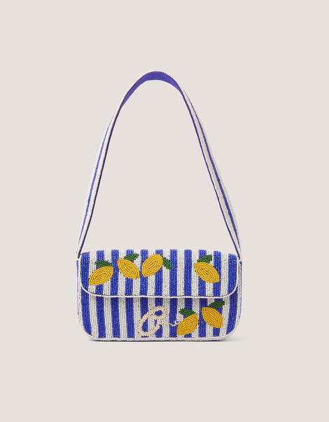 Lyra Lemon Beaded Bag, , large