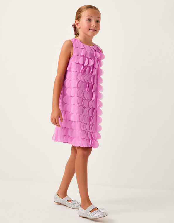 Jazzy Scallop Frill Shift Dress, Pink (MAGENTA), large