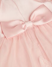 Baby Eden Appliqu&eacute; Rose Tulle Dress, Pink (PINK), large