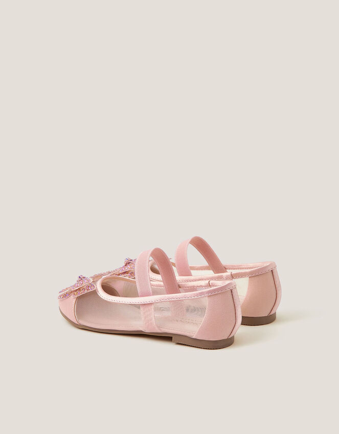Butterfly Mesh Ballet Flats, Pink (PINK), large