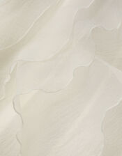 Sequin Embellished Ruffle Party Dress, White (WARM IVORY), large