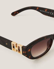 Chunky Oval Sunglasses, Brown (BROWN), large