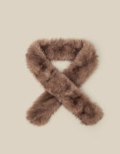 Esta Faux Fur Skinny Scarf , , large