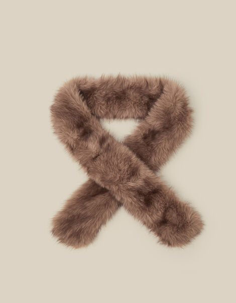 Esta Faux Fur Skinny Scarf , , large