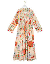 One Hundred Stars Lanterns Print Midi Dress, Red (RED), large