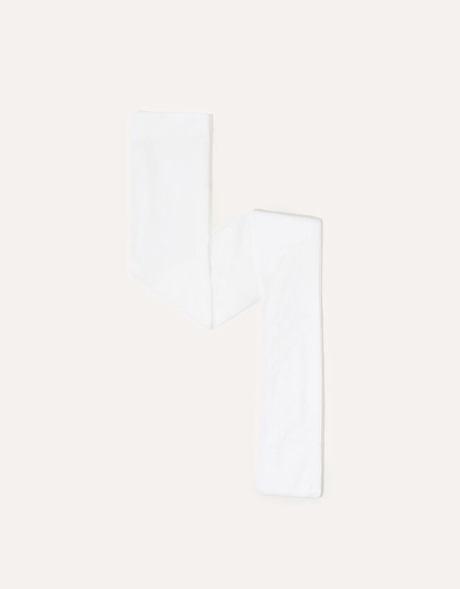 35 Denier Bridal Spot Tights, White (WHITE), large