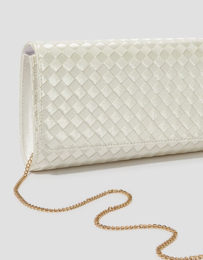 Becky Woven Bridal Clutch Bag, , large