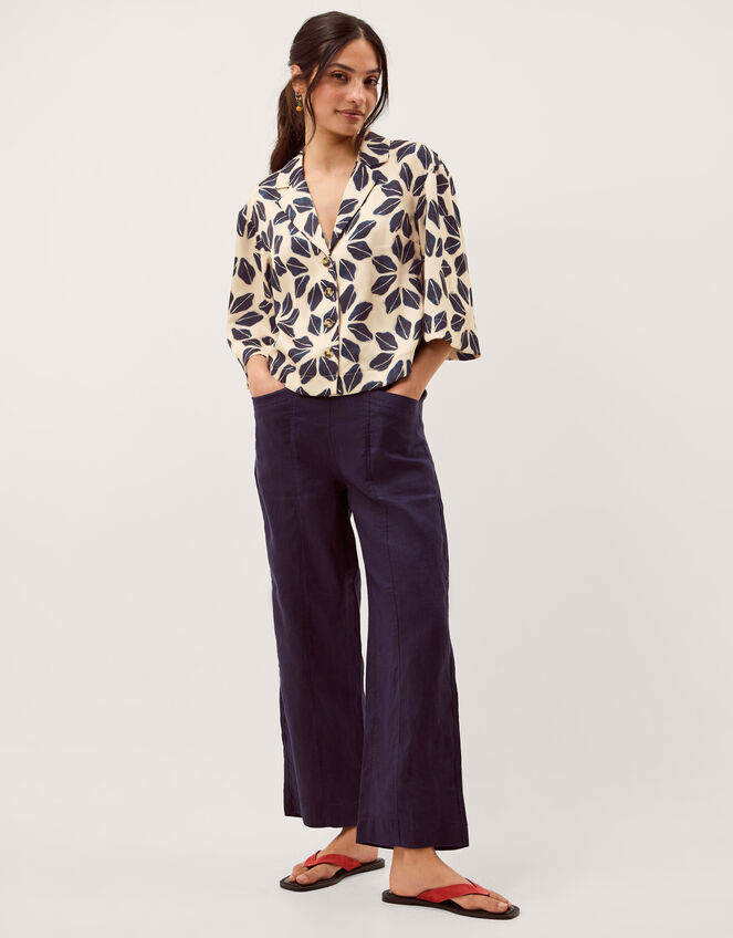 Ellison Floral Print Shirt, Blue (NAVY), large