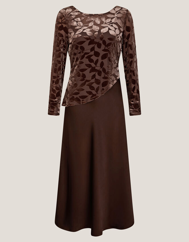 Delia Devor&eacute; Midi Slip Dress, Brown (CHOCOLATE), large