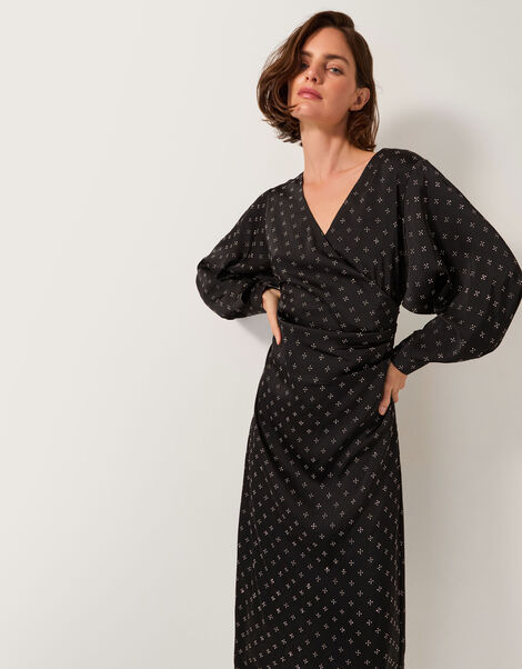 Margo Hotfix Midi Tea Dress, Black (BLACK), large