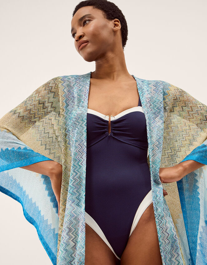 Ava Knit Beach Cover Up, Blue (BLUE), large