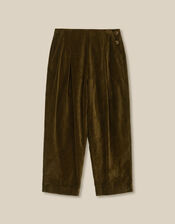 East Noa Straight Leg Velvet Trousers, Green (OLIVE), large
