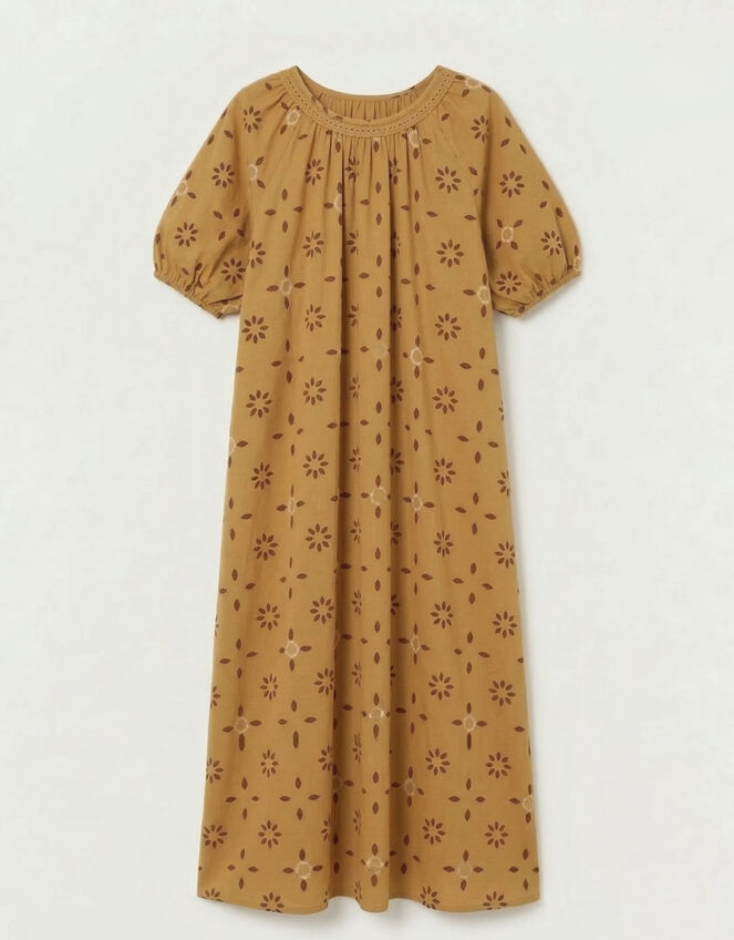 Par & Escala Romance Backless Print Maxi Dress, Camel (CAMEL), large