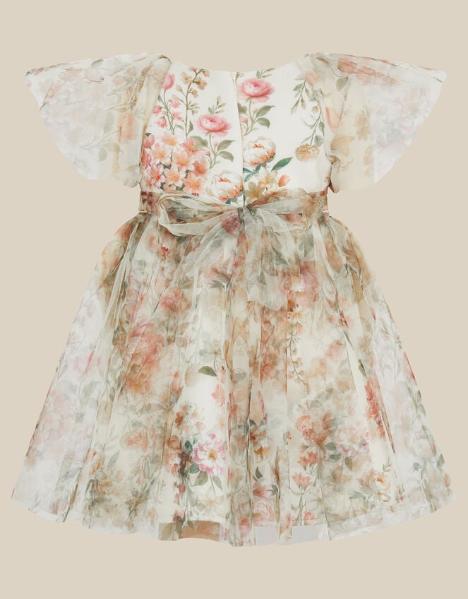 Baby Noa Floral Print Tulle Party Dress, Multi (MULTI), large