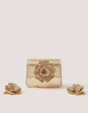 Diamant&eacute; Flower Bag & Hair Clips Set, , large