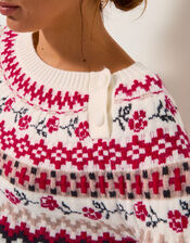 Rhi Floral Fair Isle Jumper, Ivory (IVORY), large