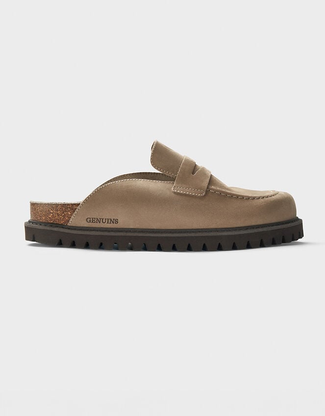 Genuins Nubuck Moccasin Clogs, Brown (BROWN), large
